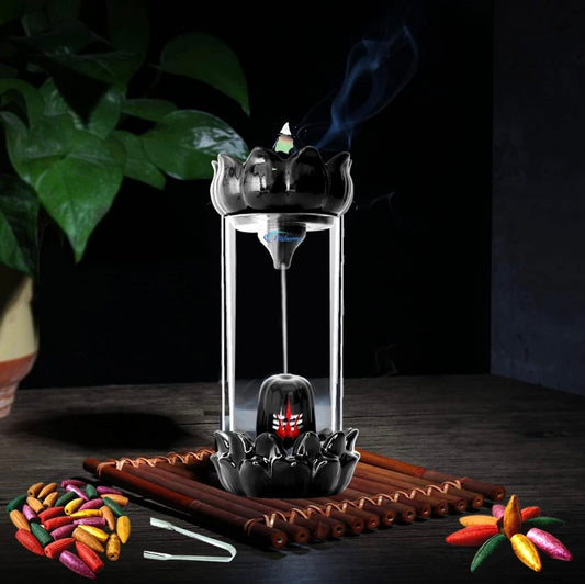 Shivling Design, Smoke Backflow Incense Burner Cone Incense Holder With 30 Backflow Incense Cones..